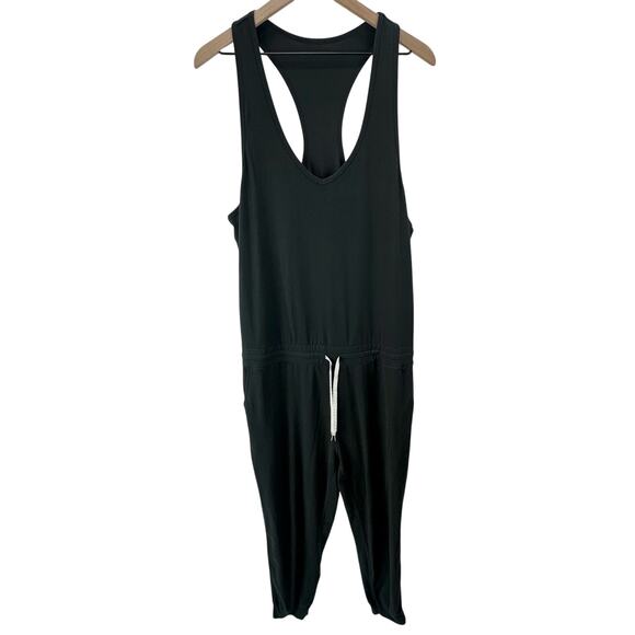 Vuori Lux Casual Racerback Tank Relaxed Crop‎ Jumpsuit Blsck Women's Size XL - Picture 4 of 11